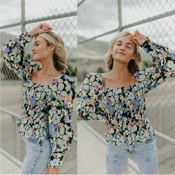 Free People Ariana Printed Top in Retro Combo Size XS - Picture 4 of 13